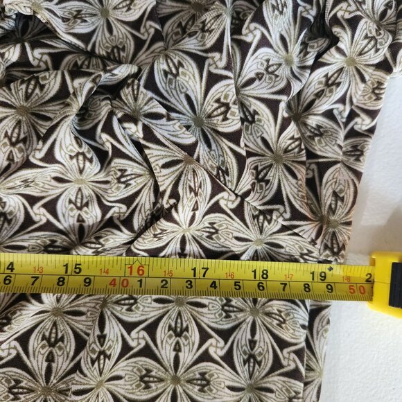 Max Studio Womens Floral Print Wrap Dress XL Polyester/Spandex Brown & Beige - Picture 11 of 13